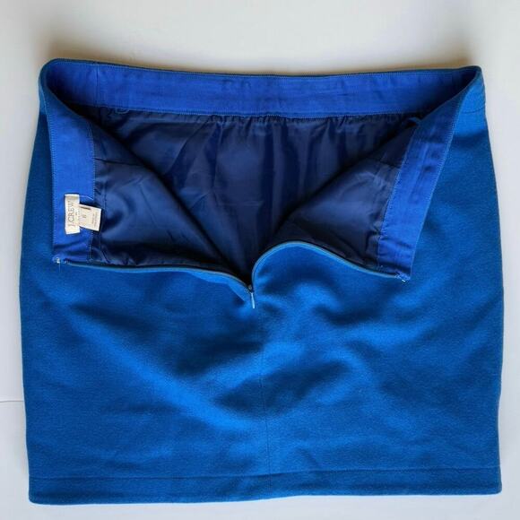 J. Crew Womens Wool Mini Skirt Royal Blue Size 6 - Picture 4 of 8